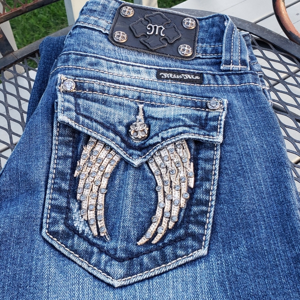 🦋Angel Wing Miss Me Jeans🎀